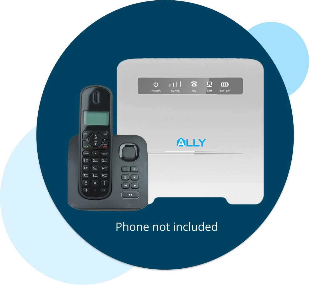 Ally device connected to a phone